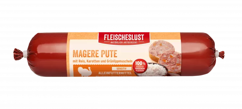 Magere Pute mit Reis, Karotten und Grünlippmuscheln 400g